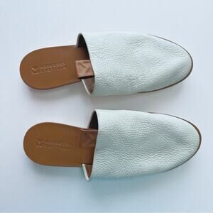 Mercedes Castillo Teah White Leather Mule Flat